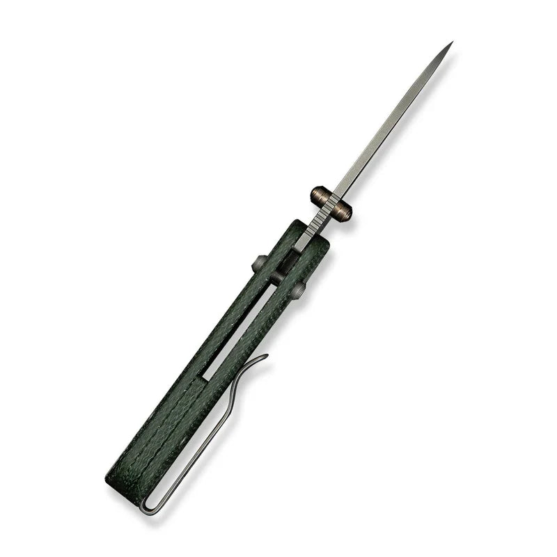 We Knife Co Ltd Baby Banter 2 2.34" Nitro-V Green Canvas Micarta C23074-3