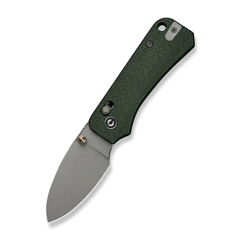We Knife Co Ltd Baby Banter 2 2.34" Nitro-V Green Canvas Micarta C23074-3