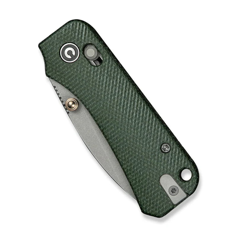 We Knife Co Ltd Baby Banter 2 2.34" Nitro-V Green Canvas Micarta C23074-3