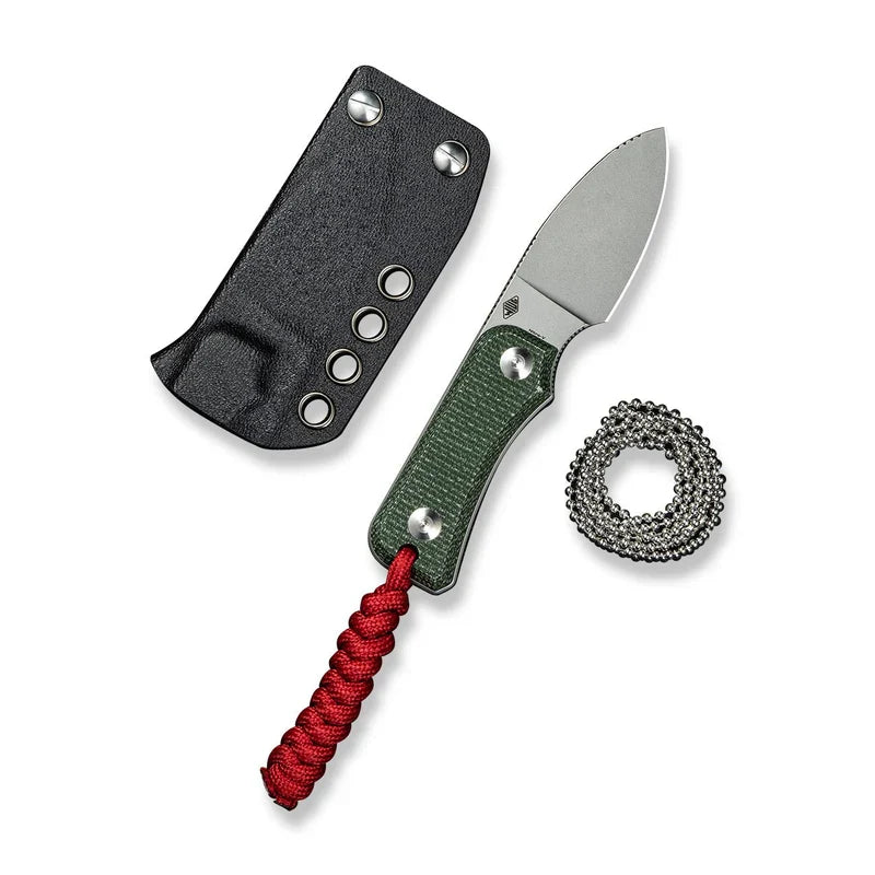 We Knife Co Ltd Baby Banter 2.39" Nitro-V Green Canvas Micarta C23045-2