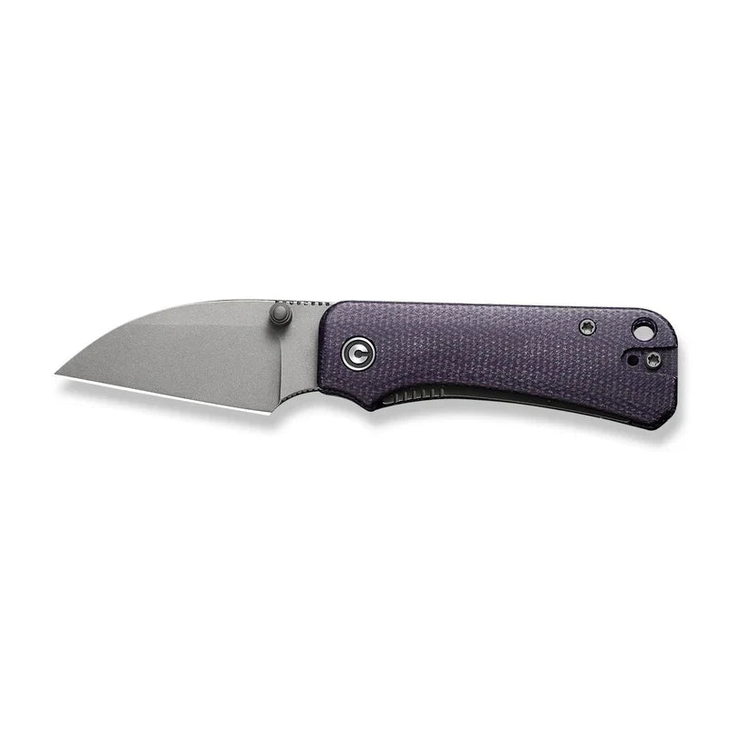 We Knife Co Ltd Baby Banter 2.32" Nitro-V Canvas Micarta Purple C19068SC-2