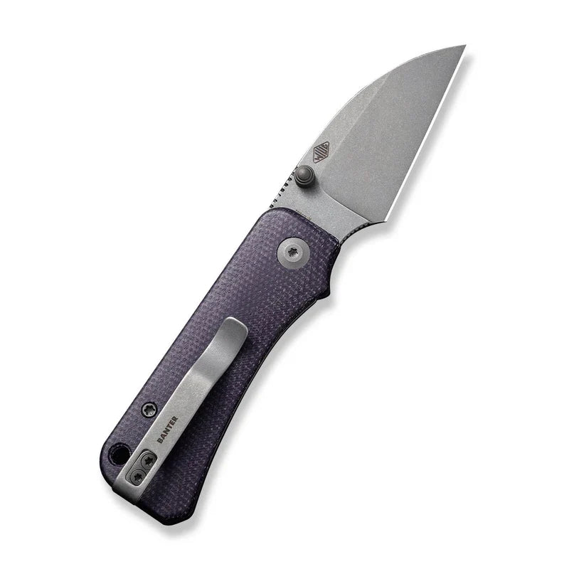 We Knife Co Ltd Baby Banter 2.32" Nitro-V Canvas Micarta Purple C19068SC-2