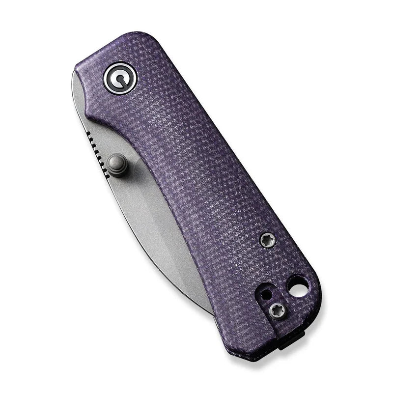 We Knife Co Ltd Baby Banter 2.32" Nitro-V Canvas Micarta Purple C19068SC-2