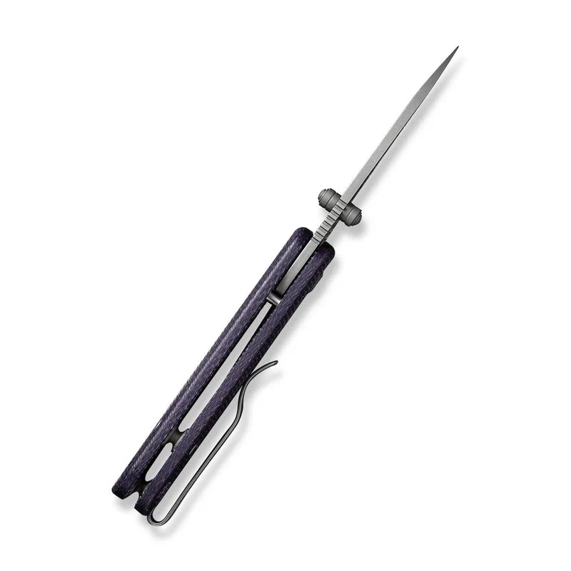 We Knife Co Ltd Baby Banter 2.32" Nitro-V Canvas Micarta Purple C19068SC-2
