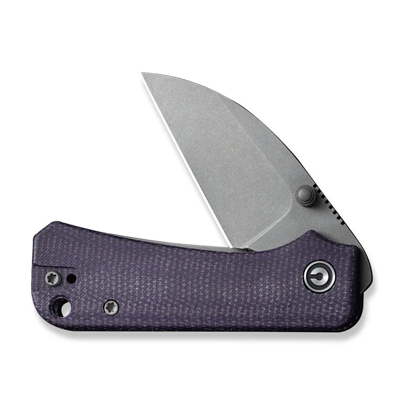 We Knife Co Ltd Baby Banter 2.32" Nitro-V Canvas Micarta Purple C19068SC-2