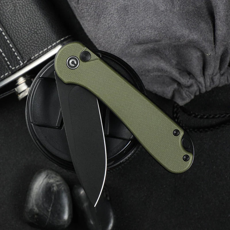 We Knife Co Ltd  Elementum II 2.96" Nitro-V Black Stonewashed OD Green C18062P-3
