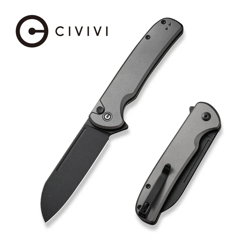 We Knife Co Ltd Chevalier II 3.47" 14C28N Black Stonewashed Aluminum Gray C20022B-3