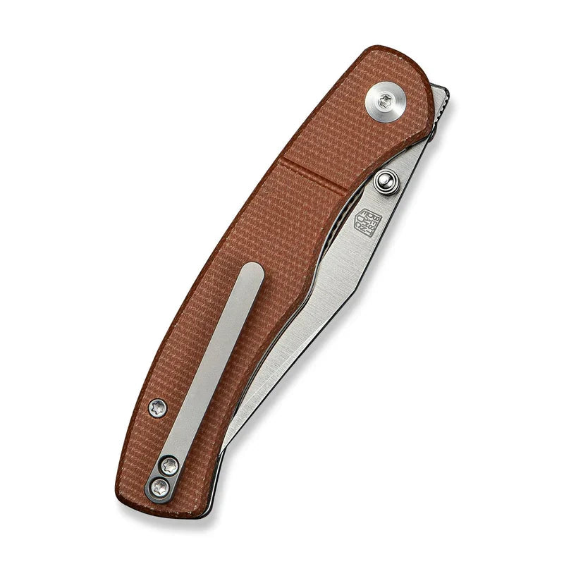 We Knife Co Ltd Clingman 2.99" Nitro-V Bown Canvas Micarta C23065-3