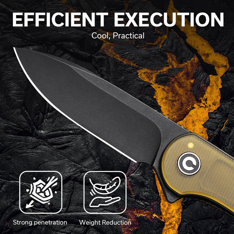 We Knife Co Ltd Elementum 2.96" D2 Bead Blasted Black C907A-5