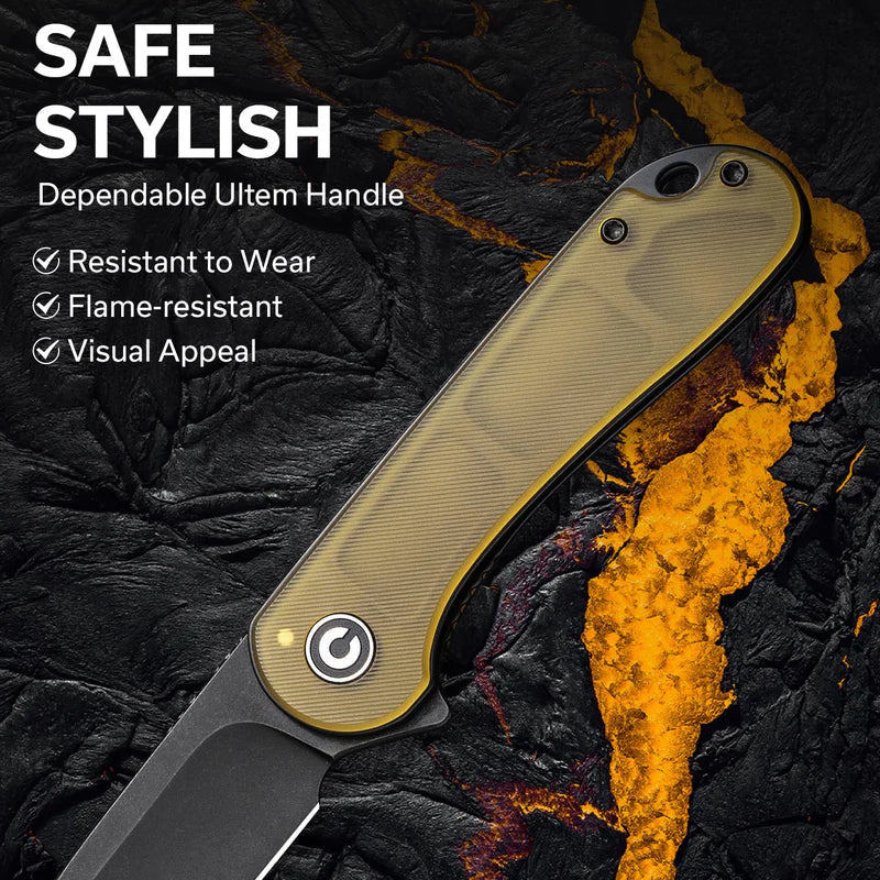We Knife Co Ltd Elementum 2.96" D2 Bead Blasted Black C907A-5