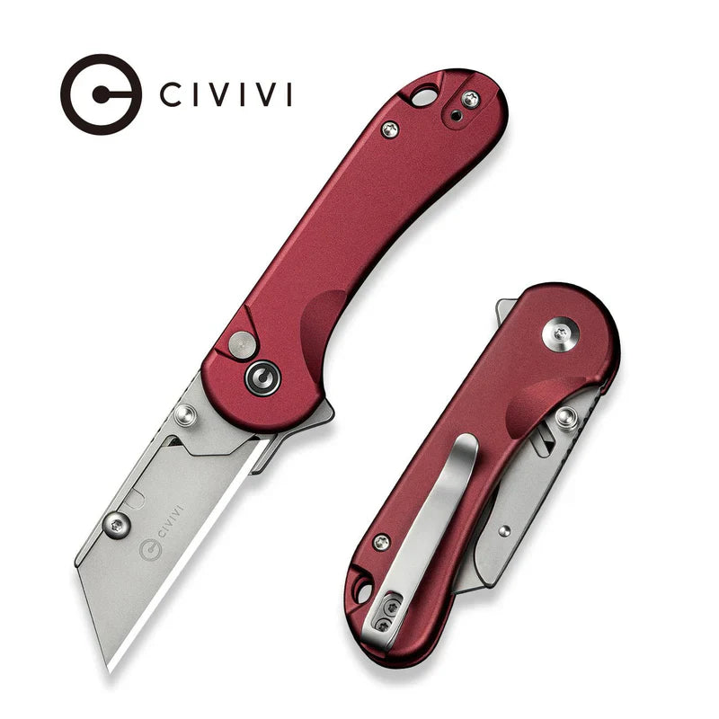 We Knife Co Ltd Elementum Utility 2.26" 6Cr13 Aluminum Burgundy C23039B-5
