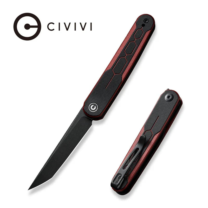 We Knife Co Ltd KwaiQ 2.97" Nitro-V Burgundy / Black G10 C23015-1