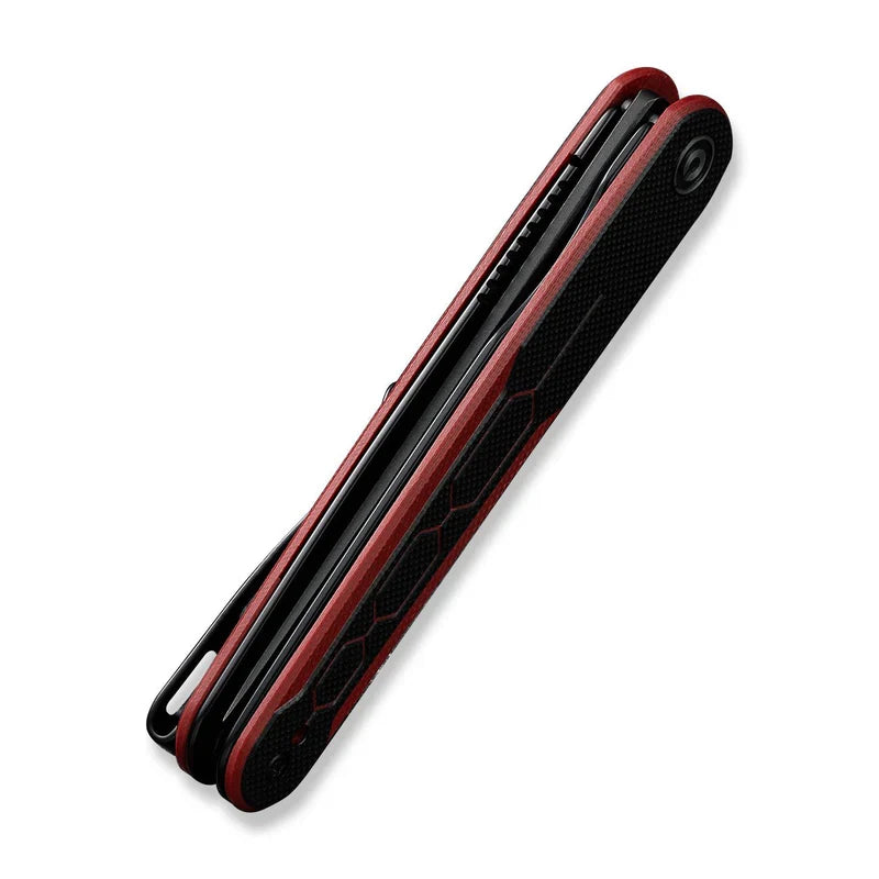 We Knife Co Ltd KwaiQ 2.97" Nitro-V Burgundy / Black G10 C23015-1