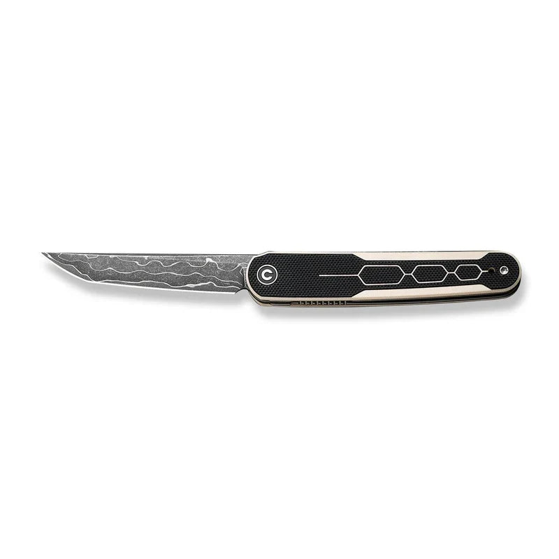 We Knife Co Ltd KwaiQ 2.97" Damascus Ivory/ Black G10 C23015-DS1
