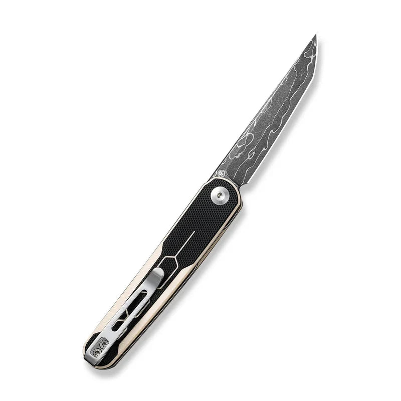 We Knife Co Ltd KwaiQ 2.97" Damascus Ivory/ Black G10 C23015-DS1