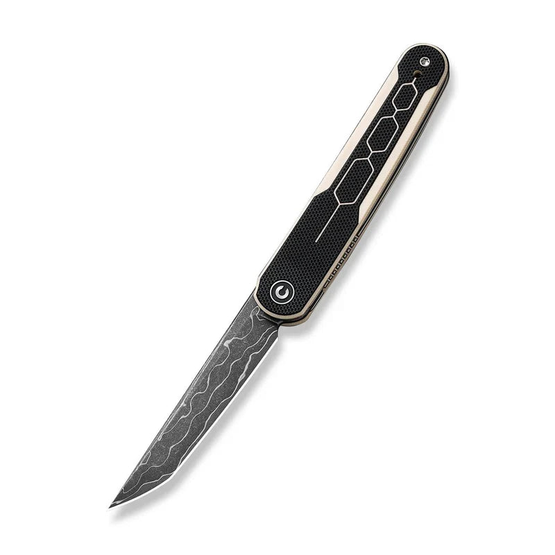 We Knife Co Ltd KwaiQ 2.97" Damascus Ivory/ Black G10 C23015-DS1