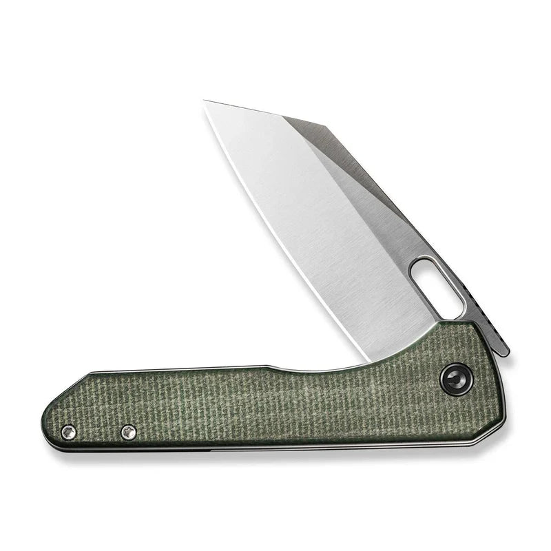 We Knife Co Ltd Nugz 3.17" 14C28N Green Canvas Micarta C23060-2