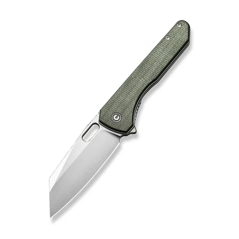 We Knife Co Ltd Nugz 3.17" 14C28N Green Canvas Micarta C23060-2