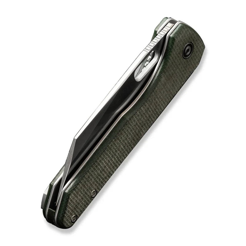 We Knife Co Ltd Nugz 3.17" 14C28N Green Canvas Micarta C23060-2