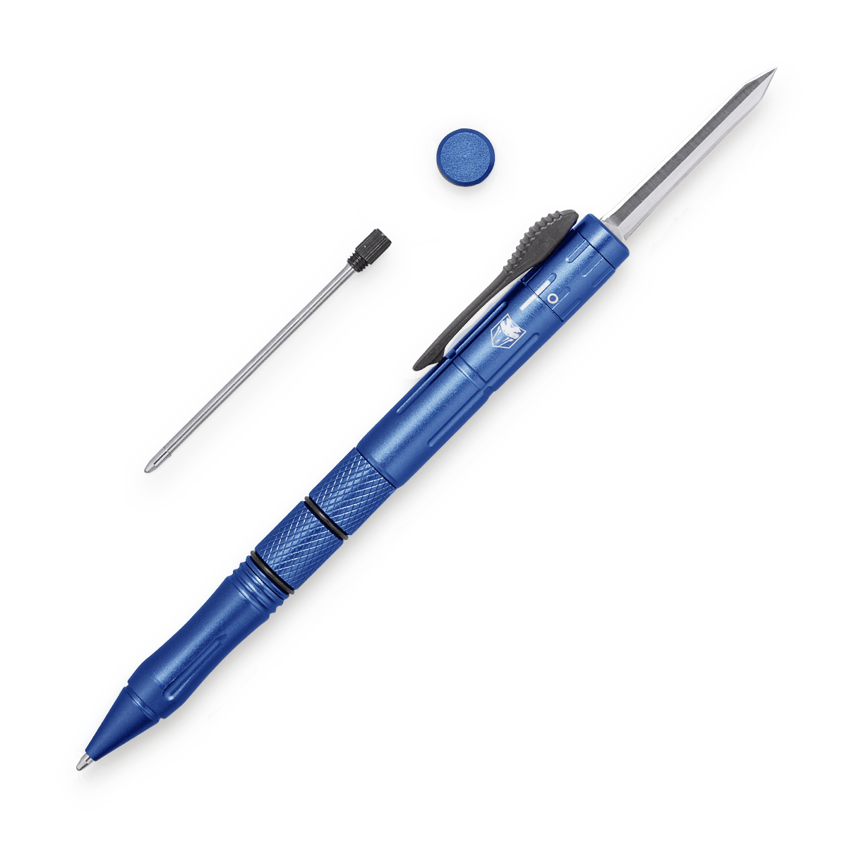 CobraTec Knives Dual Actions OTF Pen Knife 1.75in Stainless Steel Blade - Blue