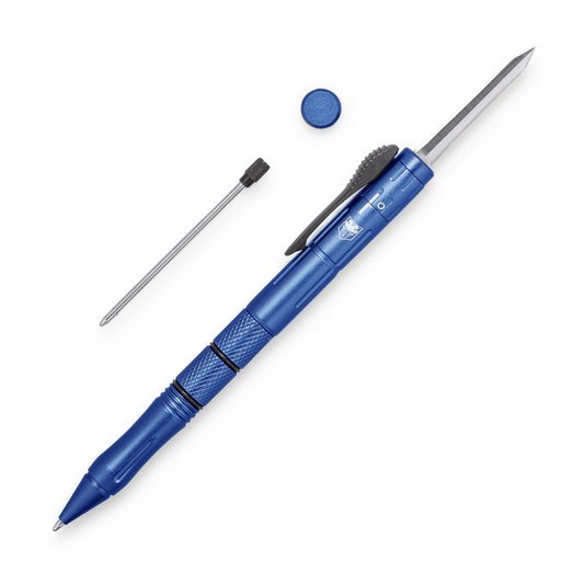 CobraTec Knives Dual Actions OTF Pen Knife 1.75in Stainless Steel Blade - Blue