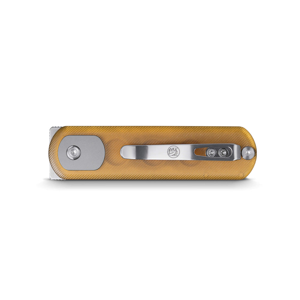 Vosteed Corgi Pup Trek Lock Knife 2.37" S35VN Satin Blade Amber PEI Handle A0723