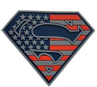 Shield Emblem US Flag Morale Patch CR-YXRD front view – 3.54″ x 2.95″ pointed shield with US flag 3D PVC patch