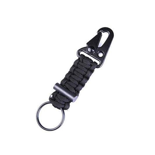 Viperade CR1 Paracord Carabiner Keyring (Black) front view