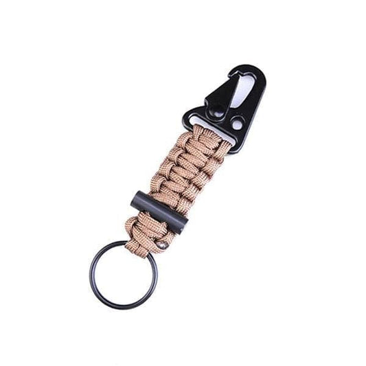 Viperade CR1 Paracord Carabiner Keyring (Coyote Brown) front view