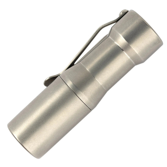 CWF Custom Flashlights Tumbled Titanium Arcadian – Nichia 519A 4500K 18350 USA-Made Flashlight