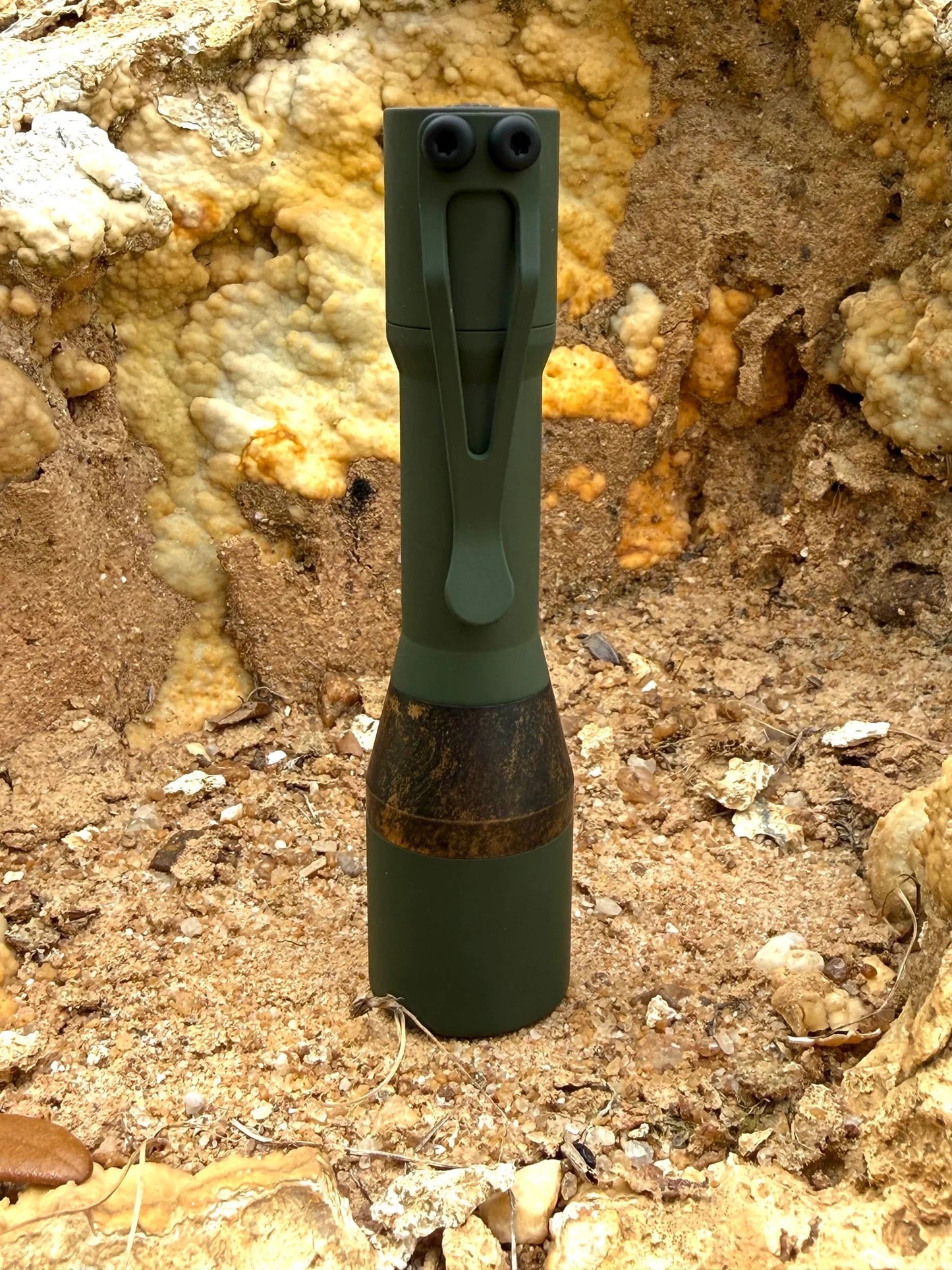 CWF Mini Turbo – 55,000 Candela 14500 Titanium / Copper Flashlight (USA Made, Forest Green, Copper)