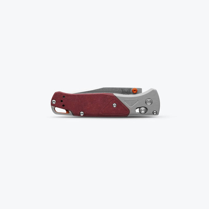 Benchmade Bugout 535-09 AXIS Lock 3.24" Stonewash CPM-S90V Grey/Redstone Aluminum & Richlite Handles