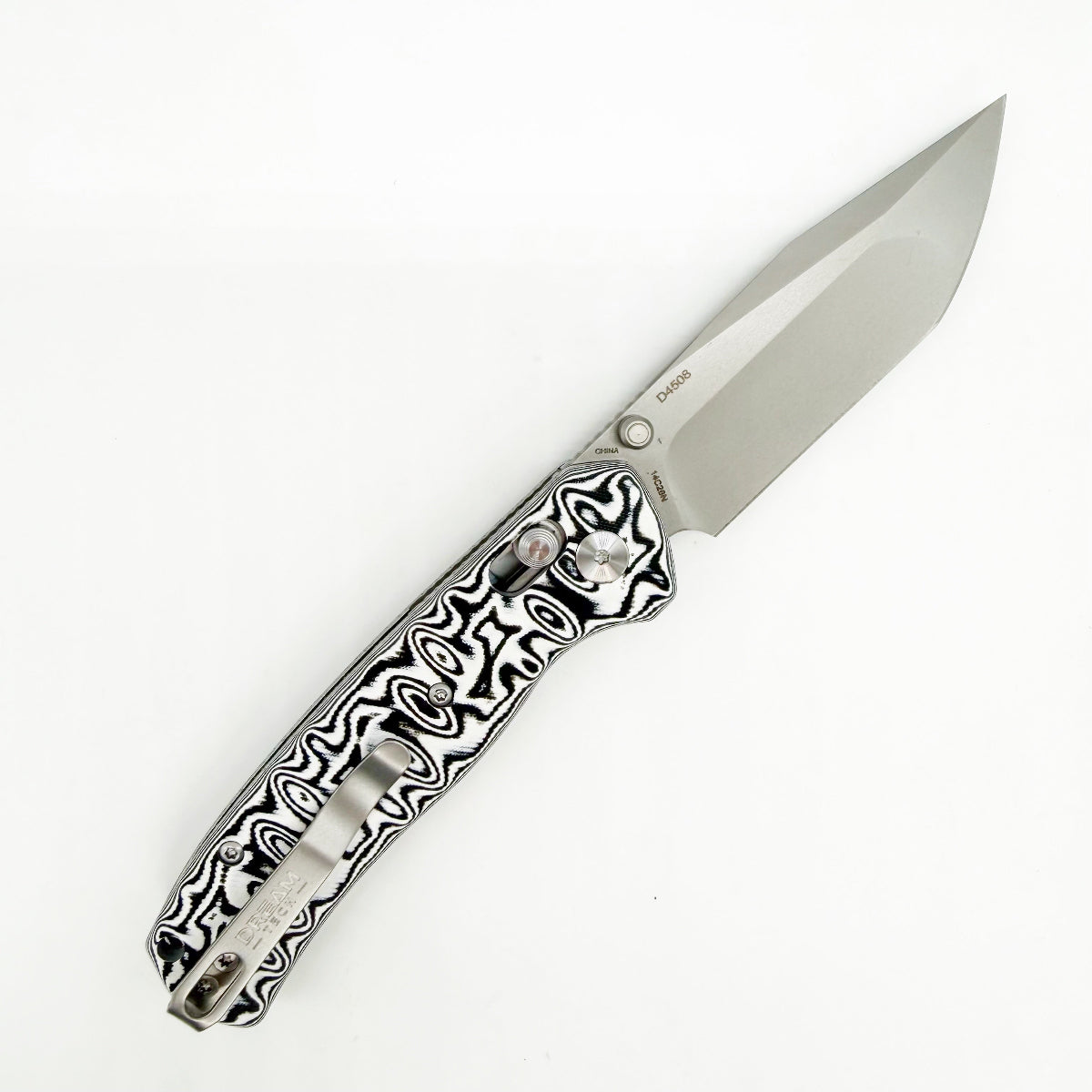 DreamTech D4508MBW blade detail – satin 14C28N tanto