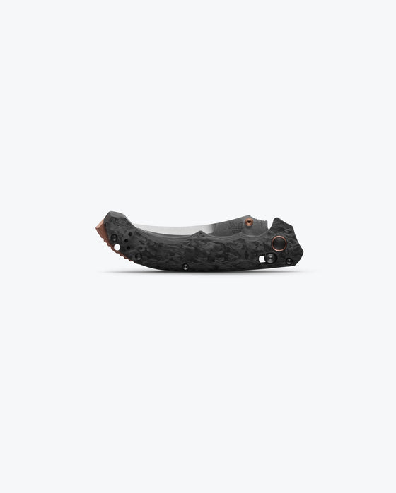 Benchmade Mini Bedlam 865-02 AXIS Lock Folding Knife 3.45" Stonewash CPM-S90V Marbled Carbon Fiber Handles