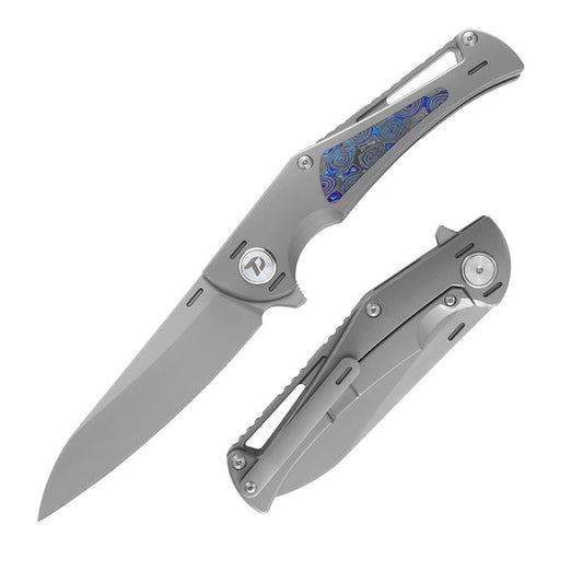 DreamTech D3386G – 3.62″ M390 Wharncliffe Folding Knife, Titanium & Zirconium Handle, Liner Lock