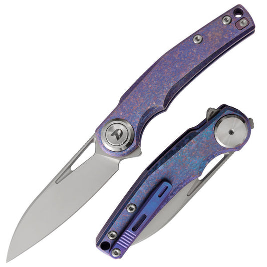 DreamTech D4130TP – 3.19″ M390 Folding Knife, Titanium Handle, Button Lock
