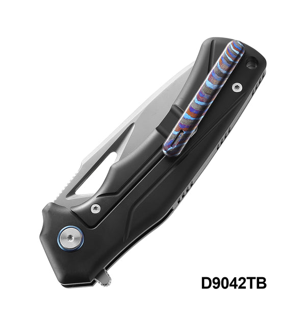 DreamTech D9402B – 3.19″ M390 Wharncliffe Folding Knife, Titanium & Zirconium Handle, Liner Lock