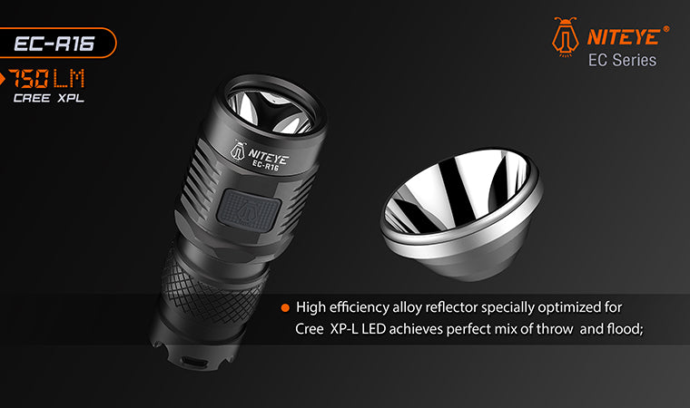 Jetbeam EC-R16 1x CR123A / 1x 16340 750 Lumens CREE XP-L LED USB Rechargeable Flashlight