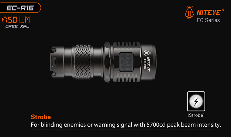 Jetbeam EC-R16 1x CR123A / 1x 16340 750 Lumens CREE XP-L LED USB Rechargeable Flashlight