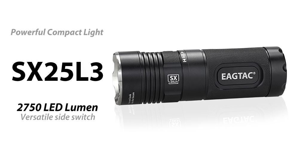 EagleTac SX25L3 EGT-SX25K3MTG2KIT front view – 2750 lumen MT-G2 LED searchlight kit