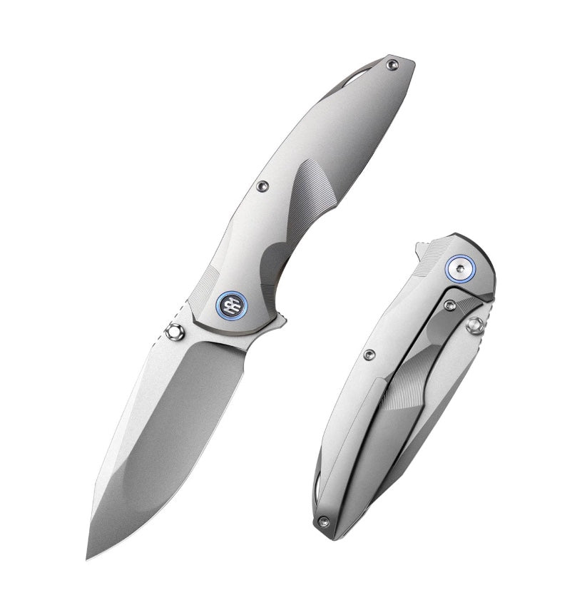 Remette Cool Whale RTCL-T1 3.15" M390 Drop Point Blade Sandblasted Titanium Handle Frame Lock