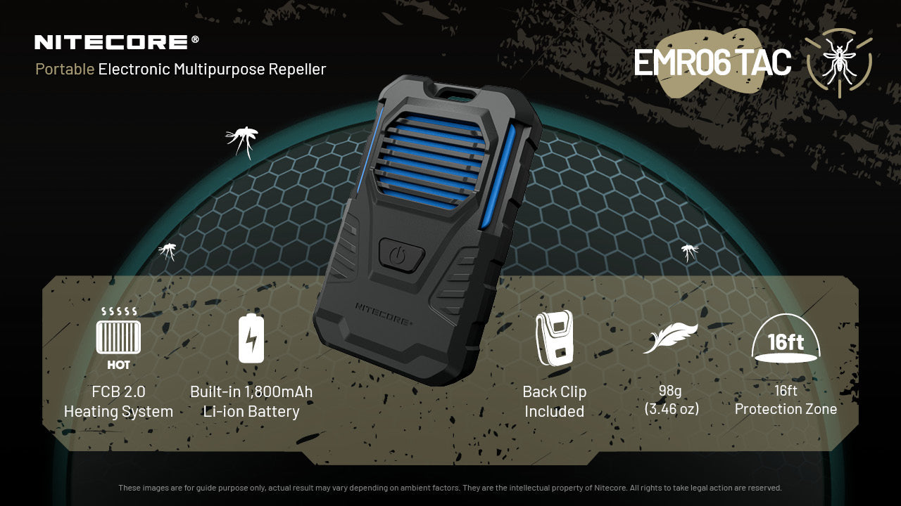 Nitecore EMR06 TAC Portable Rechargeable Mosquito Repeller USB-C Rechargeable