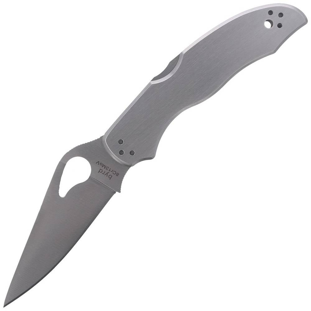Byrd Harrier 2 – 3.39" Satin Plain Edge 8Cr13MoV Stainless Steel Handle Back Lock – BY01P2