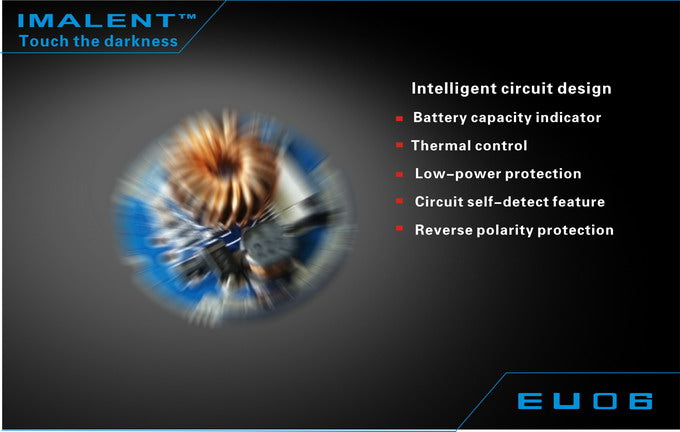 Imalent EU06V 1 x 18650 / 2 x CR123A CREE XM-L2 U2 1190 Lumen LED Flashlight with Secondary Ultraviolet LED
