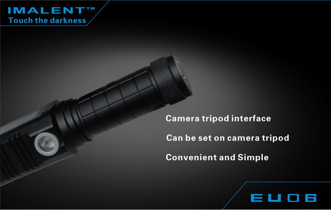 Imalent EU06V 1 x 18650 / 2 x CR123A CREE XM-L2 U2 1190 Lumen LED Flashlight with Secondary Ultraviolet LED