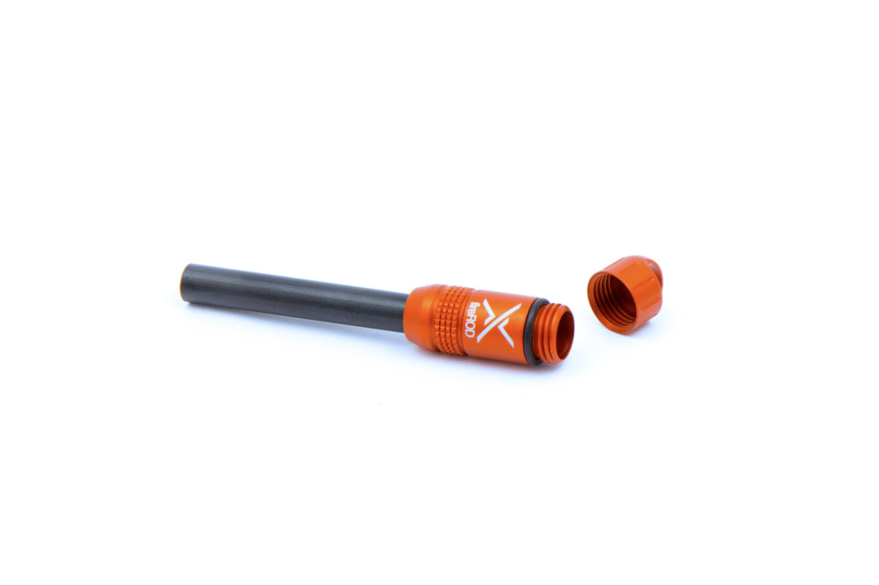Exotac fireROD V2 EXO-FIREROD tinder capsule opened for quickLIGHT tinder storage