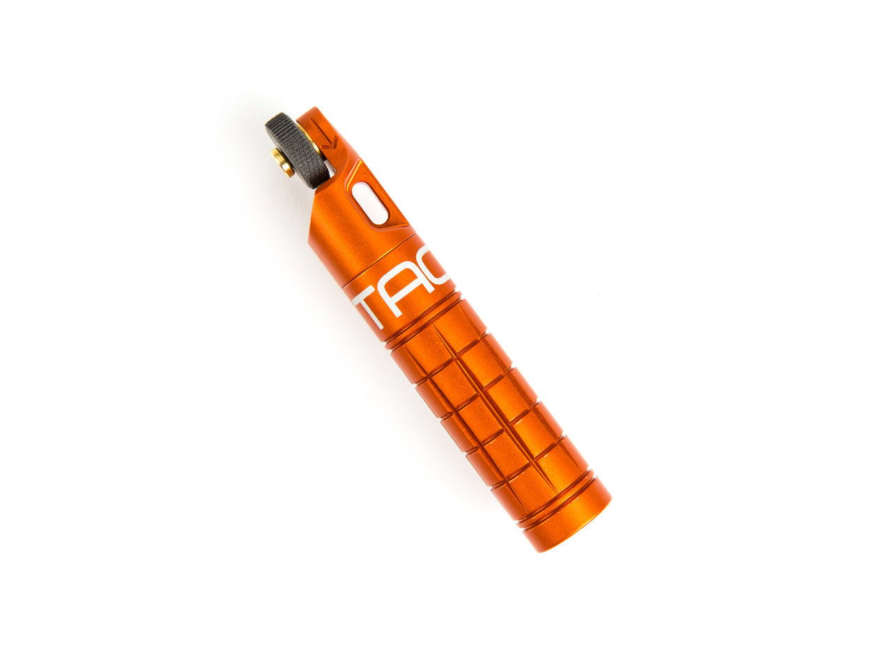 Exotac nanoSPARK EXO-NANOSPARK blaze orange body detail showing the high-spark flint wheel