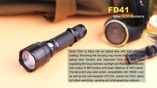 Fenix FD41 900 Lumen 1 x 18650 Cree XP-L HI LED Flashlight