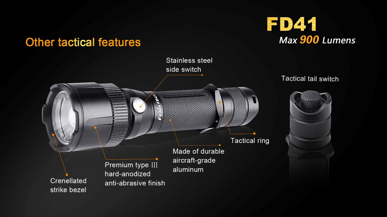 Fenix FD41 900 Lumen 1 x 18650 Cree XP-L HI LED Flashlight