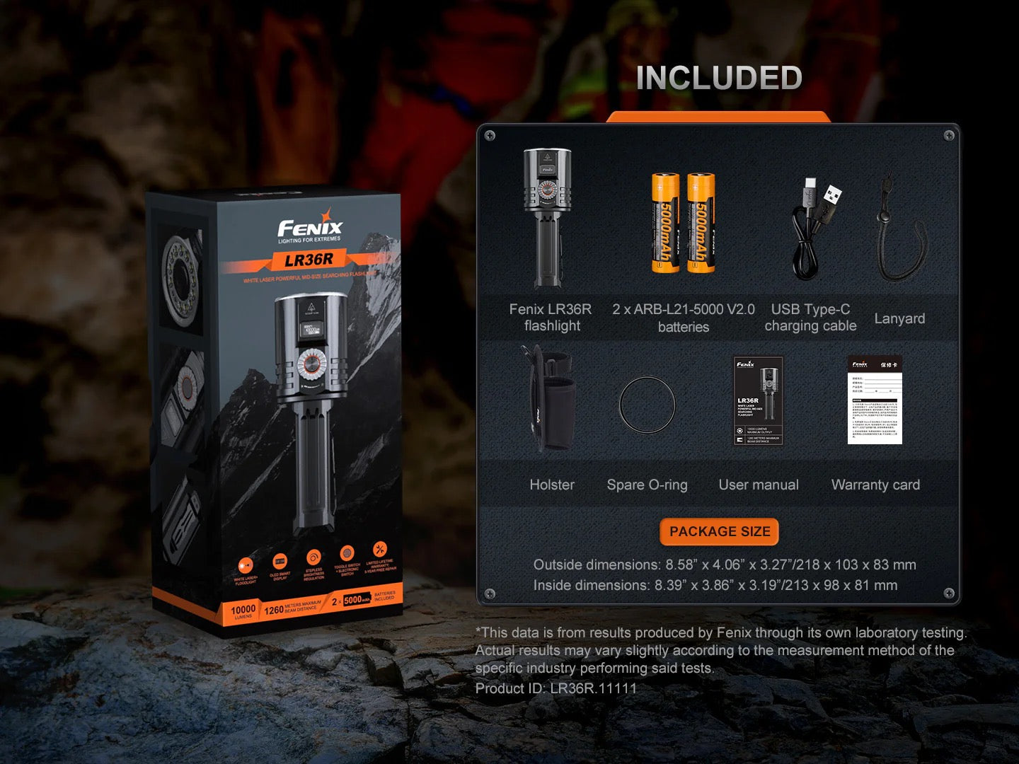 Fenix LR36R – 10,000 Lumen USB-C Rechargeable Search & Rescue Flashlight